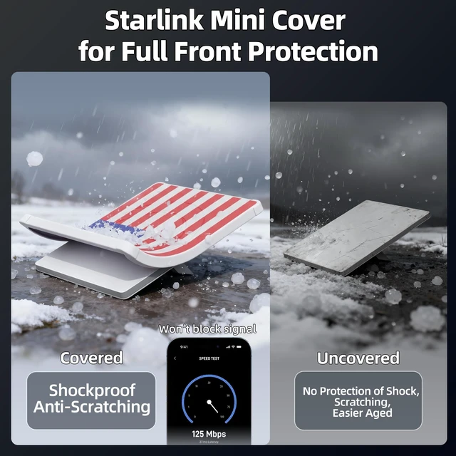Alt view image 2 of 6 - Starlink Mini Cover, Starlink Mini Protective Cover from Scratching Flag Starlink Mini Accessories Liquid Silicone Sleeve for Camping Outdoor Protector Hailstone