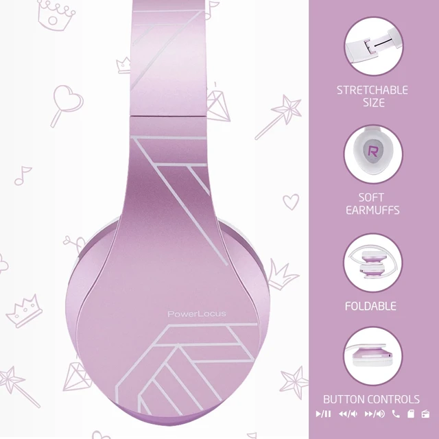 Alt view image 2 of 7 - Kids Headphones Over-Ear, Bluetooth Wireless Headphones for Kids,with Microphone, Safe 85DB Volume Limited, Foldable with Carry Case, Audio Cable, Micro SD mode for Online Classes,PC,Phones