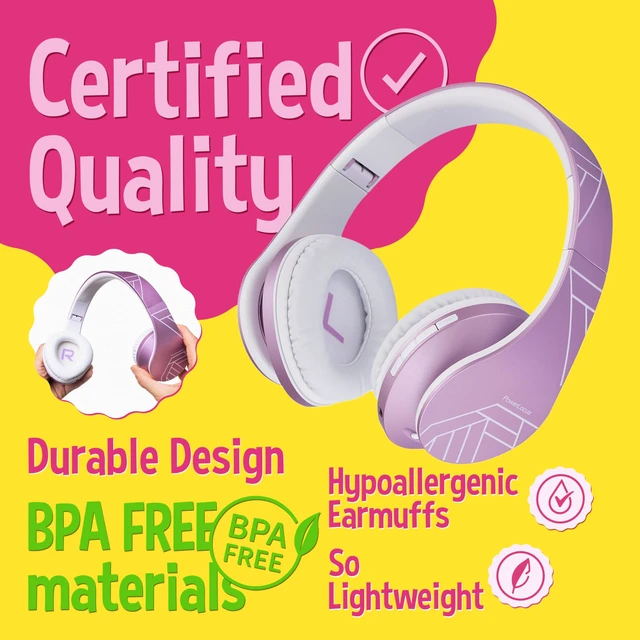 Alt view image 3 of 7 - Kids Headphones Over-Ear, Bluetooth Wireless Headphones for Kids,with Microphone, Safe 85DB Volume Limited, Foldable with Carry Case, Audio Cable, Micro SD mode for Online Classes,PC,Phones