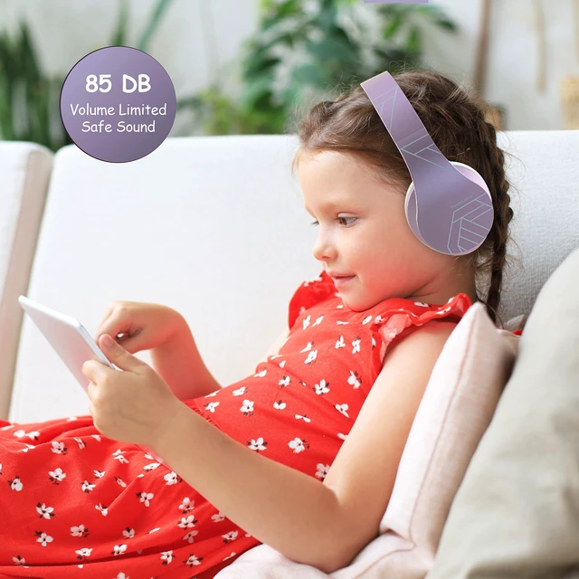 Alt view image 4 of 7 - Kids Headphones Over-Ear, Bluetooth Wireless Headphones for Kids,with Microphone, Safe 85DB Volume Limited, Foldable with Carry Case, Audio Cable, Micro SD mode for Online Classes,PC,Phones