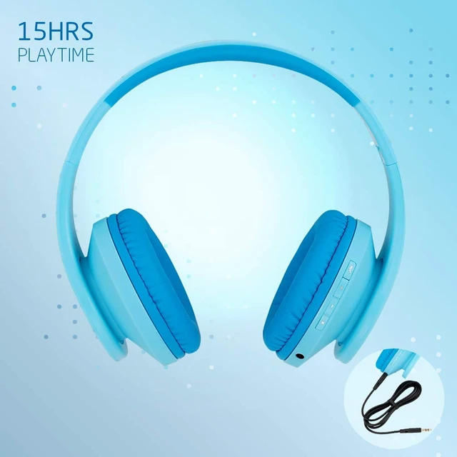 Alt view image 6 of 6 - Kids Headphones Over-Ear, Bluetooth Wireless Headphones for Kids,with Microphone, Safe 85DB Volume Limited, Foldable with Carry Case, Audio Cable, Micro SD mode for Online Classes,PC,Phones