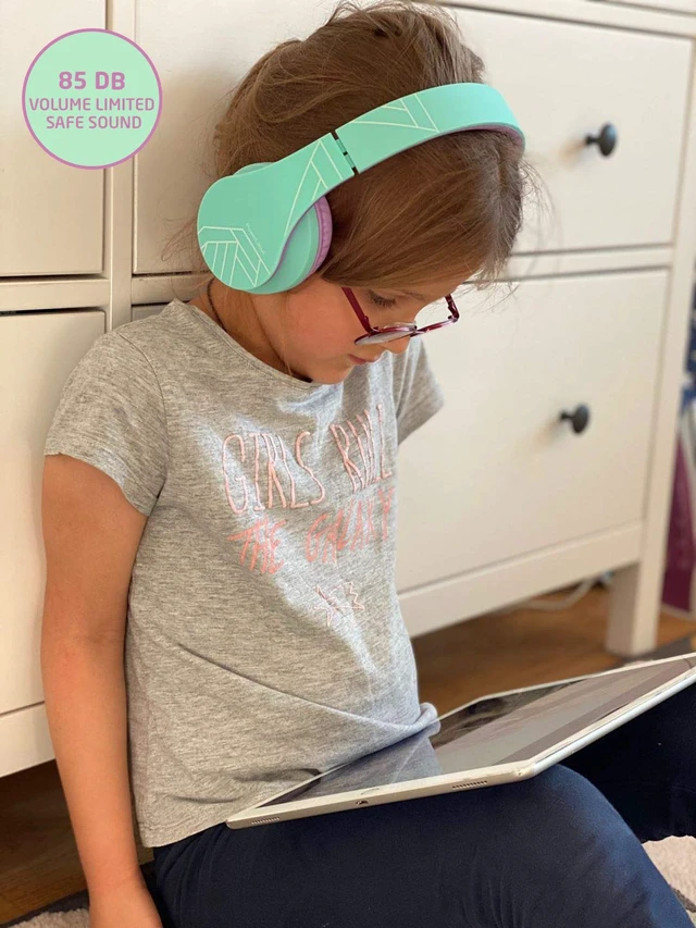 Alt view image 2 of 7 - Kids Headphones Over-Ear, Bluetooth Wireless Headphones for Kids,with Microphone, Safe 85DB Volume Limited, Foldable with Carry Case, Audio Cable, Micro SD mode for Online Classes,PC,Phones