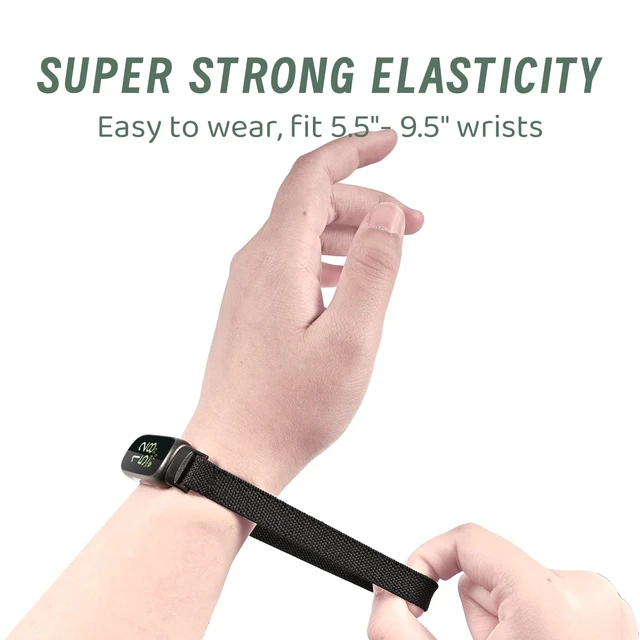 Alt view image 5 of 7 - 4 Pack Elastic Nylon Compatible with Fitbit Inspire 3 Band/Fitbit Inspire 2 Band, Adjustable Soft Stretchy Sport Strap Replacement Wristband for Inspire 3/2 Women Men