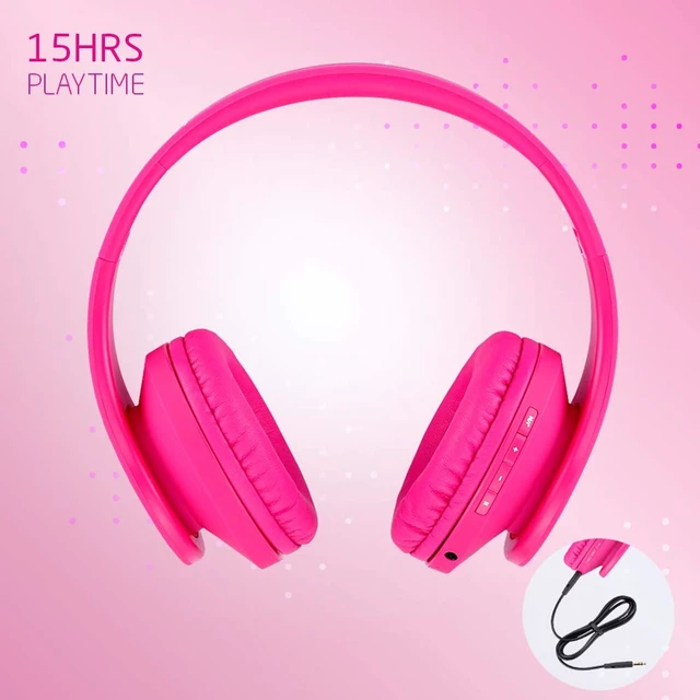 Alt view image 6 of 6 - Kids Headphones Over-Ear, Bluetooth Wireless Headphones for Kids,with Microphone, Safe 85DB Volume Limited, Foldable with Carry Case, Audio Cable, Micro SD mode for Online Classes,PC,Phones