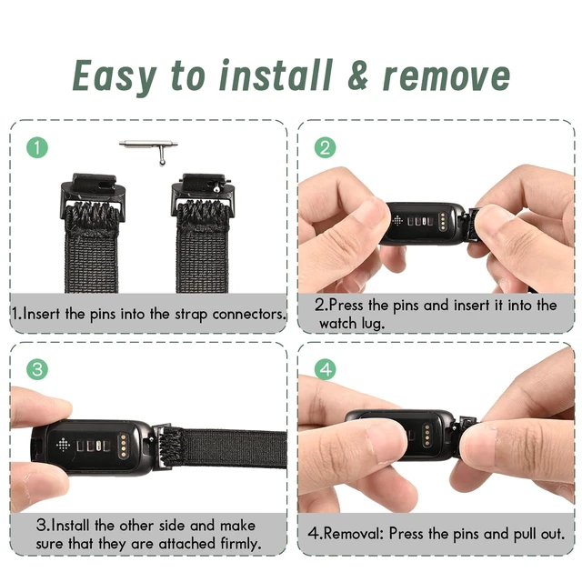 Alt view image 3 of 7 - 4 Pack Elastic Nylon Compatible with Fitbit Inspire 3 Band/Fitbit Inspire 2 Band, Adjustable Soft Stretchy Sport Strap Replacement Wristband for Inspire 3/2 Women Men