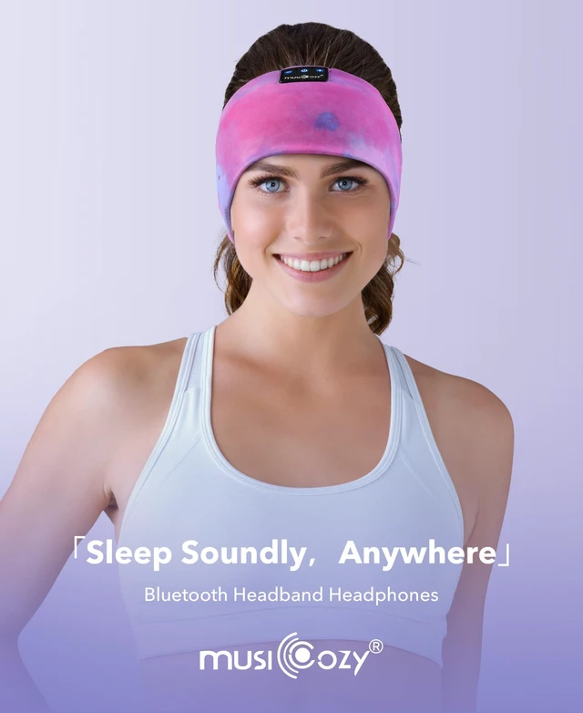 Alt view image 6 of 7 - Sleep Headphones Tie-Dye Bluetooth Headband Headphone for Sleeping Wireless Sport Headbands Earphones Sweat Resistant Earbuds for Workout Running Cool Gadgets Unique Gifts for Women
