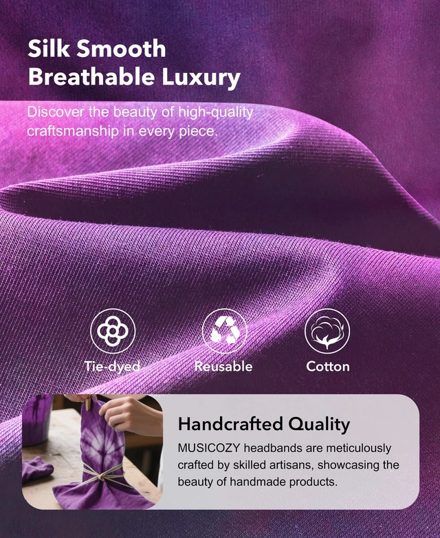 Alt view image 4 of 7 - Sleep Headphones Tie-Dye Bluetooth Headband Headphone for Sleeping Wireless Sport Headbands Earphones Sweat Resistant Earbuds for Workout Running Cool Gadgets Unique Gifts for Women