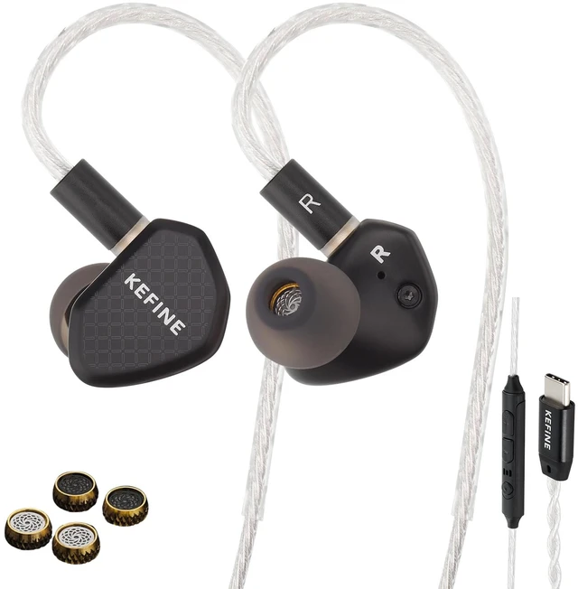 Main image of Klean Hi-Fi in Ear Monitor, Wired Gaming Earbuds, 10mm DLC Diaphragm Dynamic Driver, Wired Earphones, Interchangeable Tuning Nozzles, HiFi IEM for Audiophile, Musician & Gaming(with Mic USB-C)