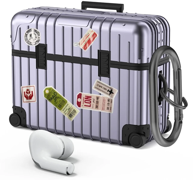 Main image of for AirPods Pro 2nd/1st Generation Case, Cute Funny Suitcase Design Case for Airpods Pro 2, Fashion Protective Hard Cover for Women Men with Keychain (Purple)