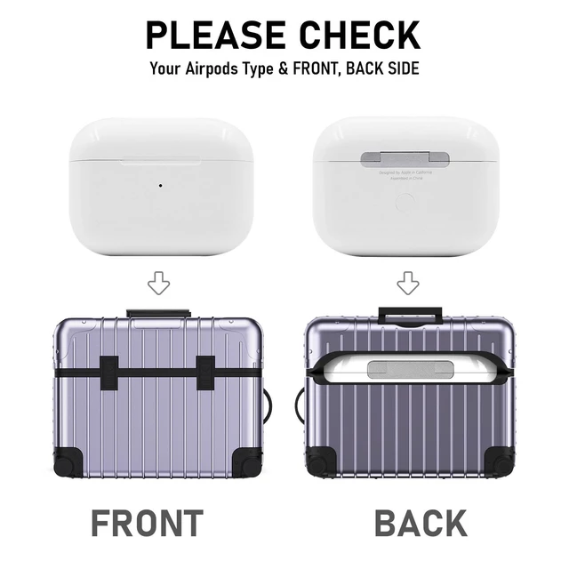 Alt view image 5 of 7 - for AirPods Pro 2nd/1st Generation Case, Cute Funny Suitcase Design Case for Airpods Pro 2, Fashion Protective Hard Cover for Women Men with Keychain (Purple)