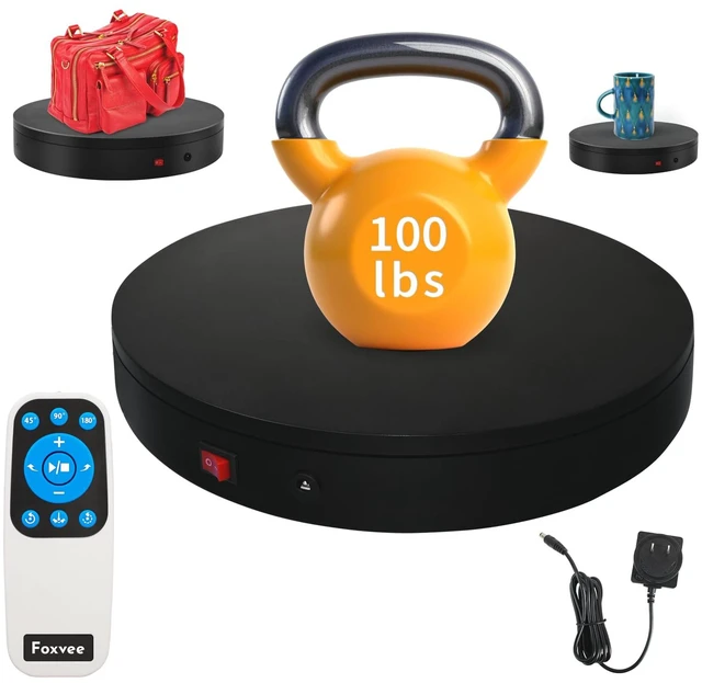 Main image of Remote-Controlled Motorized Turntable,Motorized Rotating Display Stand,Speed-Adjustable Rotating Platform,Multi-Mode 360° Photography Turntable for 3D Scan,Photography,Showcase(7.87inch/Black)