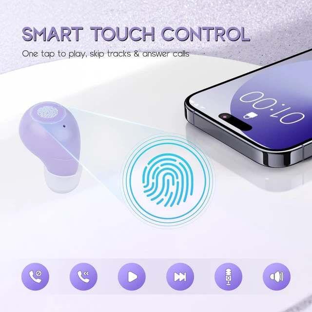 Alt view image 5 of 6 - Invisible Mini Wireless Bluetooth Earbuds Tiny IPX5 Waterproof Sleep Stereo Wireless Bluetooth Earbuds Ultra Small Invisible Mini In-Ear, Fit All Ears Stereo Sound for Comfort Sleep & Daily Use