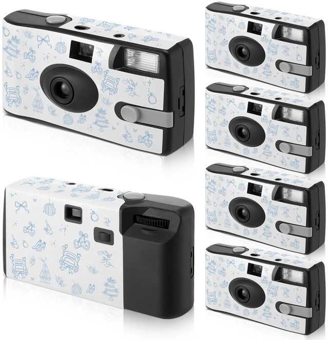 Main image of 4 Pack Disposable Cameras, Bachelorette Something Blue Before I Do 35mm Single Use Film, Built-in Flash, Bachelorette Party Favors, Disposable Cameras for Wedding, Bridal Shower Gifts