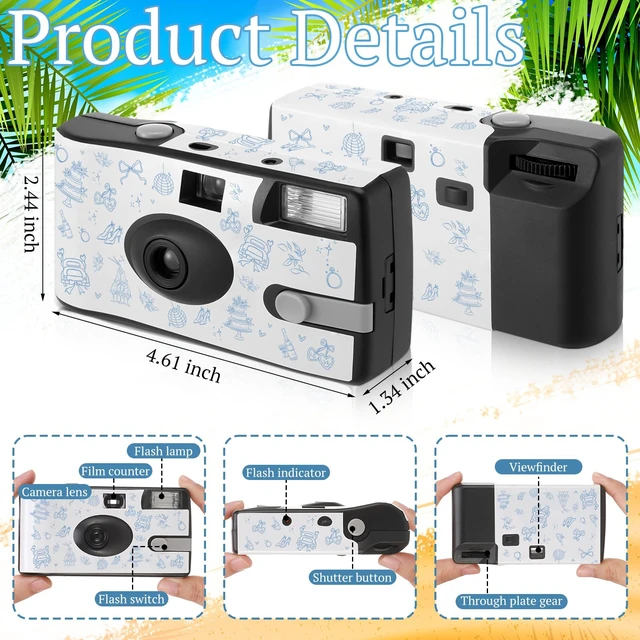 Alt view image 2 of 7 - 4 Pack Disposable Cameras, Bachelorette Something Blue Before I Do 35mm Single Use Film, Built-in Flash, Bachelorette Party Favors, Disposable Cameras for Wedding, Bridal Shower Gifts