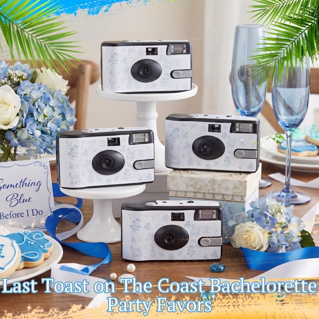 Alt view image 3 of 7 - 4 Pack Disposable Cameras, Bachelorette Something Blue Before I Do 35mm Single Use Film, Built-in Flash, Bachelorette Party Favors, Disposable Cameras for Wedding, Bridal Shower Gifts