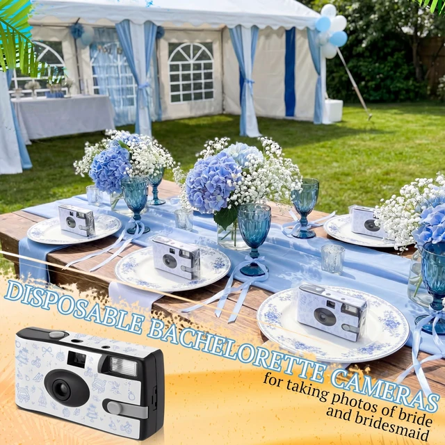 Alt view image 5 of 7 - 4 Pack Disposable Cameras, Bachelorette Something Blue Before I Do 35mm Single Use Film, Built-in Flash, Bachelorette Party Favors, Disposable Cameras for Wedding, Bridal Shower Gifts