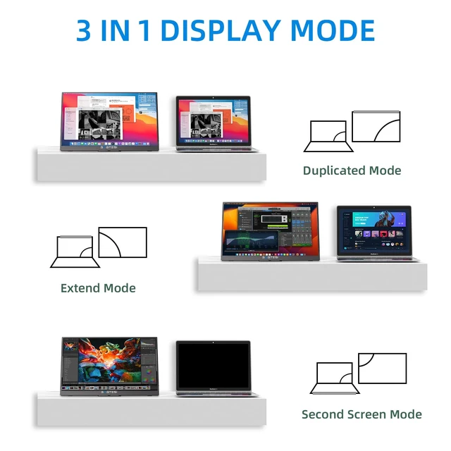 Alt view image 5 of 7 - 15.6 Inch Portable Monitor, 1080P FHD USB-C HDMI External Display, 250nit IPS HDR Travel Screen with Smart Stand & Speakers for Laptop PC Mac Phone Xbox Switch