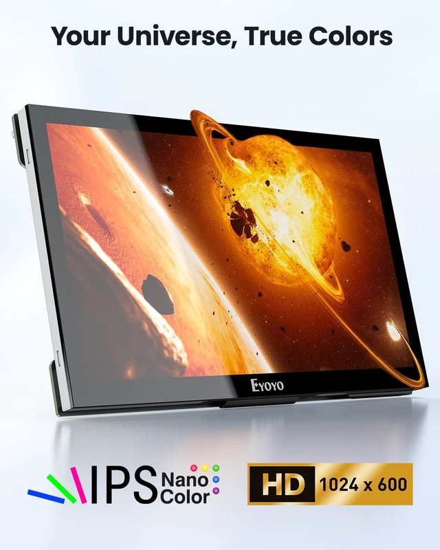 Alt view image 3 of 7 - 7" Screen for Raspberry Pi, 1024×600 IPS Touch HDMI Monitor 5-Point Touchscreen, Plug & Play, Micro-HDMI Adapter Included, Driver-Free Setup, Detachable Stand, PC Sensor Panel Ready