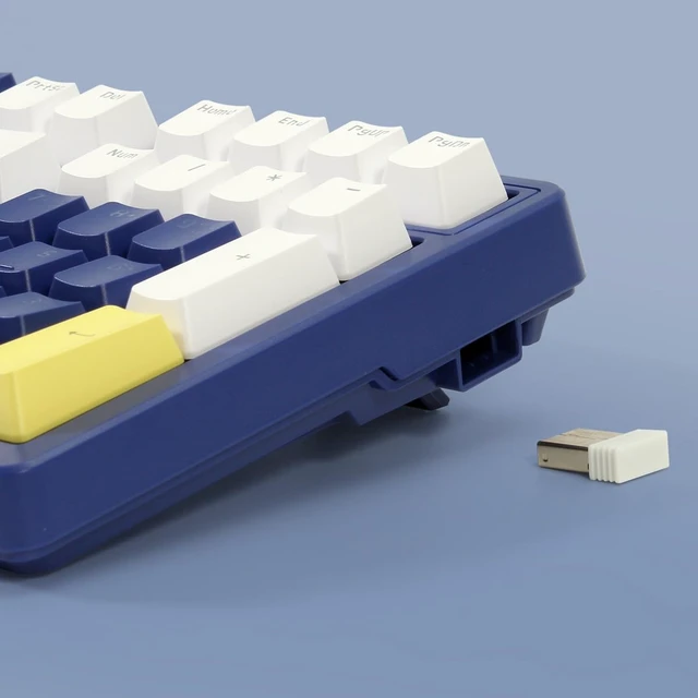 Alt view image 6 of 7 - Wireless Mechanical Keyboard, Triple Mode 2.4G/USB-C/BT Gaming Keyboards 100 Keys Ice-Blue Backlit, Brown Switch Keyboard Rechargeable Mechanical Gaming Keyboards Blue/White/Yellow