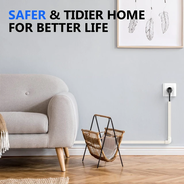 Alt view image 5 of 7 - 142in Beige Cord Hider, Beige Cord Covers for Wires on Wall, One-Cord Cable Hider, Wire Hider Wire Covers for Cords on Wall, Easy Set up Cable Cover Raceway, L15.7 W0.59 H0.4in