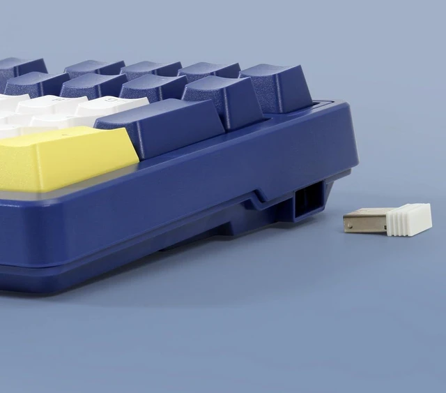 Alt view image 6 of 7 - Wireless Mechanical Keyboard, Triple Mode 2.4G/USB-C/BT Gaming Keyboards 100 Keys Ice-Blue Backlit, Red Switch Keyboard Rechargeable Mechanical Gaming Keyboards Blue/White/Yellow