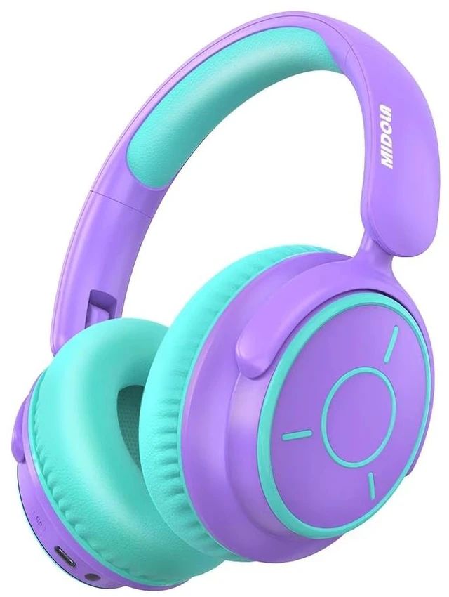 Main image of Kids Bluetooth Headphones Wireless Over-Ear,68Hrs,Volume Limit 85/94dB PP Built-in Mic,Adjustable Headband Foldable Lightweight for Toddler School Girls Boys,Stereo Sound,Wired by Aux 3.5mm Purple