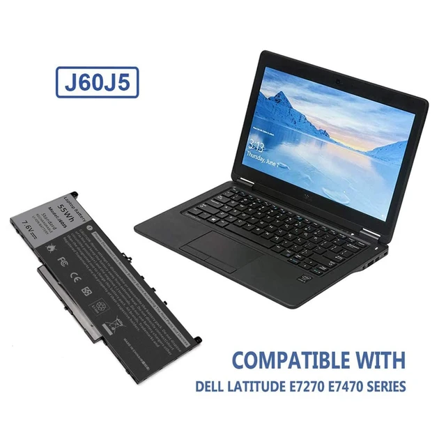 Alt view image 5 of 7 - J60J5 E7470 E7270 Battery Compatible with Dell Latitude E7470 E7270 7470 7270 Laptop, Type 0MC34Y MC34Y R1V85 242WD GG4FM WYWJ2 1W2Y2 PDNM2 451-BBSX 451-BBSY