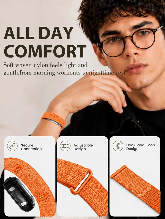 Alt view image 2 of 7 - Nylon Stretchy Sport Loop Band Compatible with Hume Band 2.0 Fitness Tracker, Breathable Adjustable Replacement Wrist Strap for Hume 2.0 Tracker