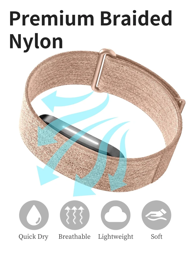 Alt view image 4 of 7 - Nylon Stretchy Sport Loop Band Compatible with Hume Band 2.0 Fitness Tracker, Breathable Adjustable Replacement Wrist Strap for Hume 2.0 Tracker