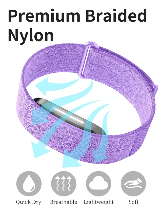 Alt view image 4 of 7 - Nylon Stretchy Sport Loop Band Compatible with Hume Band 2.0 Fitness Tracker, Breathable Adjustable Replacement Wrist Strap for Hume 2.0 Tracker
