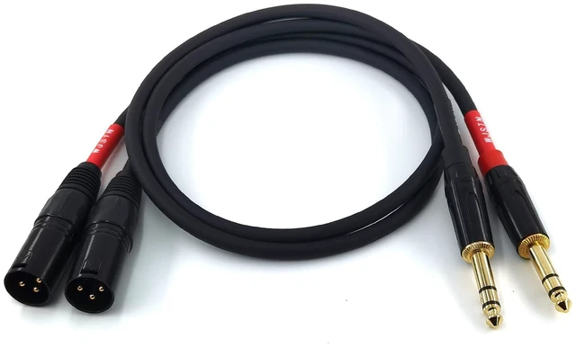 Main image of 024 1/4 Inch 6.35mm TRS Male to 3-Pin XLR Male Balanced Audio Cable, Microphone Cable, 2FT