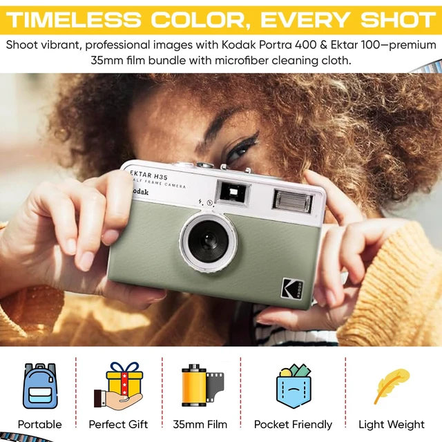 Alt view image 2 of 6 - Kodak Portra 400 & Ektar 100 35mm Film Bundle 2 Pack 36exp for 35mm Film Camera Bundled with Premium Microfiber Cloth