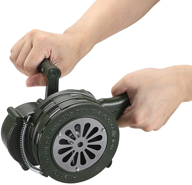 Main image of Hand Crank Siren Manual Operated Air Raid Siren with Handle, Green Emergency Sturdy Waterproof Aluminum Alloy Tornado Sirens Portable Loud Volume Emergency Sirens for Sporting Events