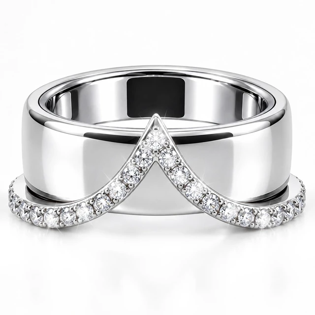Main image of 18K Gold Plated Smart Ring Jacket for Oura Ring Gen 4/ Gen 3 Cubic Zirconia Simulated Diamond Stacking Rings Accessories for Oura Ring Women