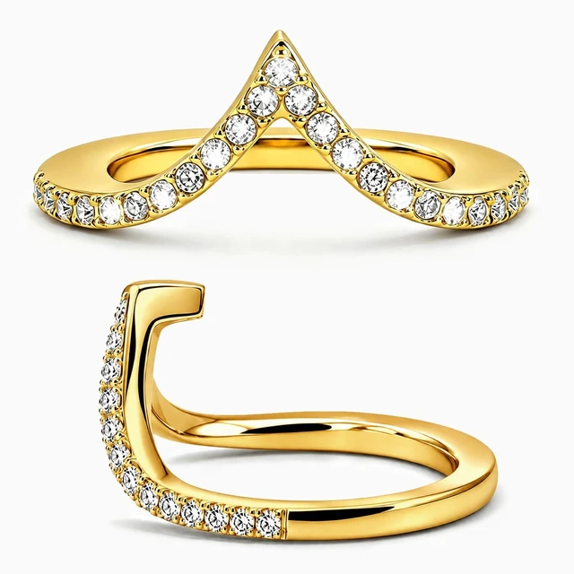 Alt view image 3 of 7 - 18K Gold Plated Smart Ring Jacket for Oura Ring Gen 4/ Gen 3 Cubic Zirconia Simulated Diamond Stacking Rings Accessories for Oura Ring Women