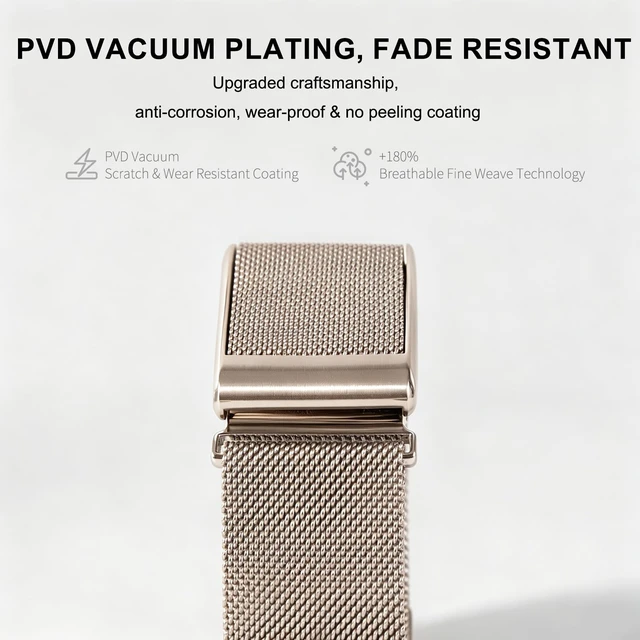 Alt view image 2 of 7 - Stainless Steel Milanese Loop Strap Compatible With Whoop 5.0