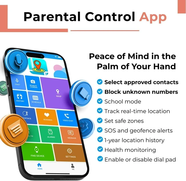 Alt view image 2 of 7 - Smart Watch for Kids with GPS Tracker, Audio & Video Calling, SOS Alerts, HD Camera, Fitness Tracker, Parental Controls, Kids Smart Watch for Boys & Girls, Subscription Required (Pink)