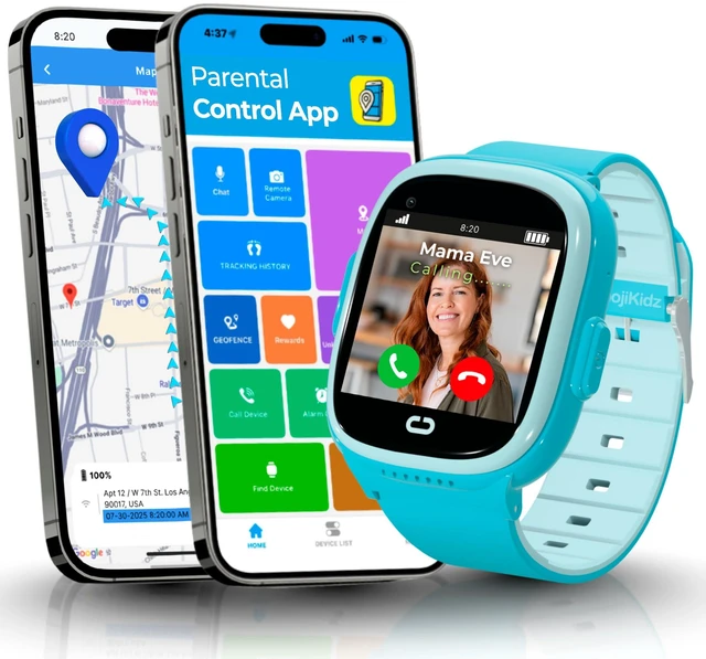 Main image of Smart Watch for Kids with GPS Tracker, Audio & Video Calling, SOS Alerts, HD Camera, Fitness Tracker, Parental Controls, Kids Smart Watch for Boys & Girls, Subscription Required (Blue)