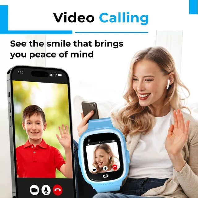 Alt view image 6 of 7 - Smart Watch for Kids with GPS Tracker, Audio & Video Calling, SOS Alerts, HD Camera, Fitness Tracker, Parental Controls, Kids Smart Watch for Boys & Girls, Subscription Required (Blue)