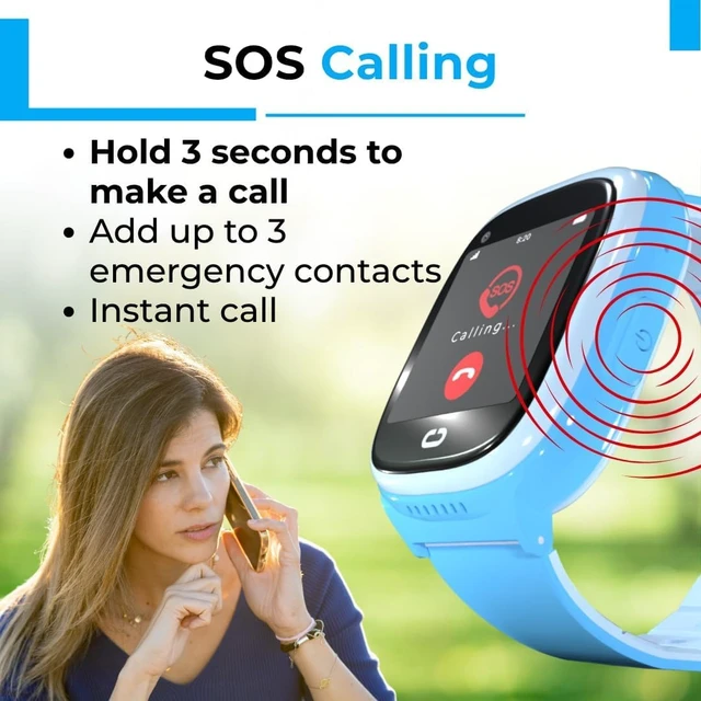 Alt view image 7 of 7 - Smart Watch for Kids with GPS Tracker, Audio & Video Calling, SOS Alerts, HD Camera, Fitness Tracker, Parental Controls, Kids Smart Watch for Boys & Girls, Subscription Required (Blue)
