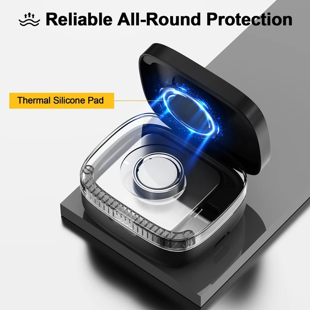Alt view image 4 of 7 - Portable Charging Case Compatible with Oura Ring Gen 3/4/5 (Black) Universal Fit, 1000mAh Wireless Power Station for Travel, 30-Day Runtime Charger Accessories, (Official Charger NOT Included)