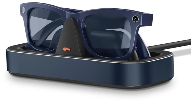 Main image of Charging Station for Ray-Ban Meta Glasses (Navy) Charger Compatible with Wayfarer, Skyler, Headliner & Oakley Meta HSTN, One-Hand Charging Dock with LED Indicator