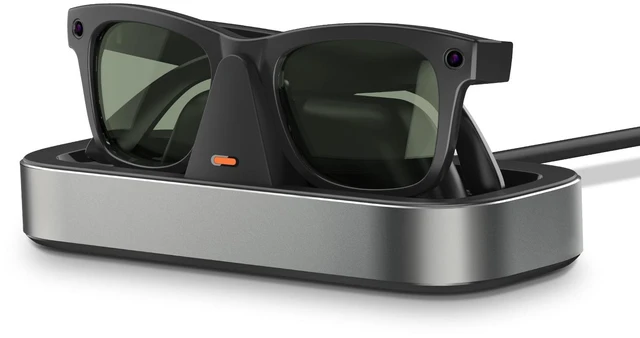 Main image of Charging Station for Ray-Ban Meta Glasses (Titanium) Charger Compatible with Wayfarer, Skyler, Headliner & Oakley Meta HSTN, One-Hand Charging Dock with LED Indicator