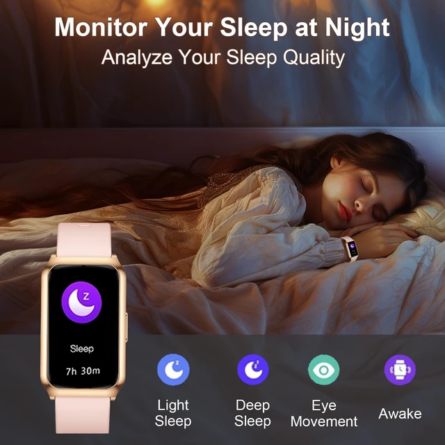 Alt view image 5 of 7 - Smart Watch,Fitness Tracker Watch 7 Day+ Battery with Heart Rate/Step Counter/Calories/SPO2/Sleep Monitor,IP68 Fitness Smart Watches for Women (Rosegold, 1.47inch)