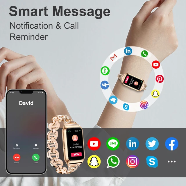 Alt view image 7 of 7 - Smart Watch,Fitness Tracker Watch 7 Day+ Battery with Heart Rate/Step Counter/Calories/SPO2/Sleep Monitor,IP68 Fitness Smart Watches for Women (Rosegold, 1.47inch)