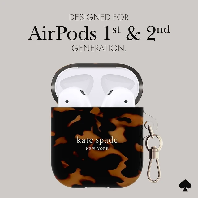 Alt view image 5 of 7 - AirPods 2nd/1st Case - Tortoiseshell Stylish Case with Luxe Gold Ring Keychain for Bag, Tote, Backpack & More - Protective Case for AirPods 1st & 2nd Generation