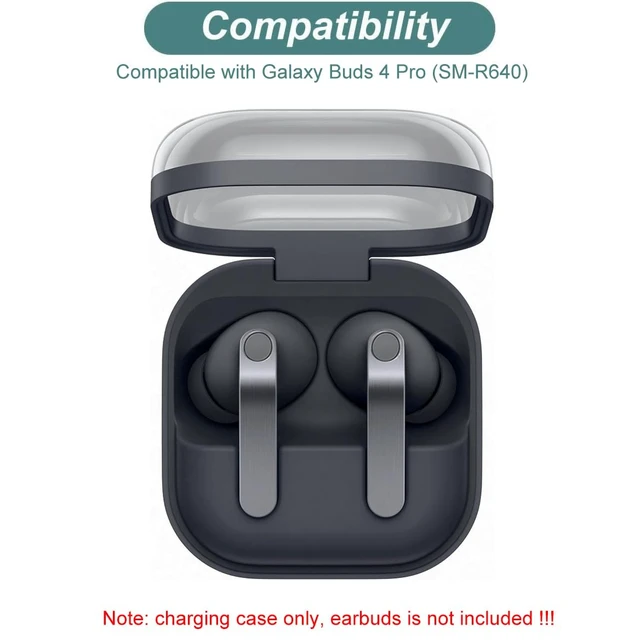 Alt view image 2 of 7 - Charging Case for Galaxy Buds 4 Pro SM-R640 Earbuds Portable Charger Case Cover Replacement for Samsung Galaxy Buds 4 Pro