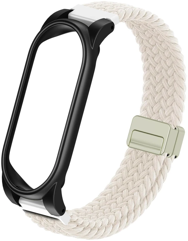 Main image of Braided Wristband Compatible with Plaud NotePin S/NotePin AI Voice Recorder Breathable Soft Wearable Strap with Magnetic Buckle and PC Case,Adjustable Lightweight Band,Recorder Accessories,Starlight