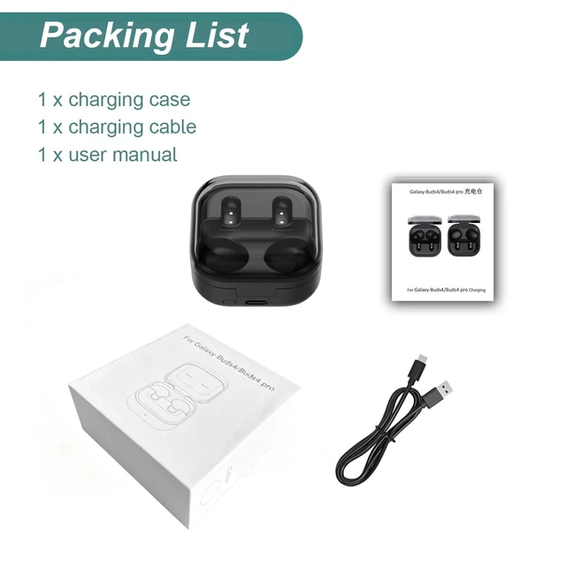 Alt view image 7 of 7 - Charging Case for Galaxy Buds 4 Pro SM-R640 Earbuds Portable Charger Case Cover Replacement for Samsung Galaxy Buds 4 Pro