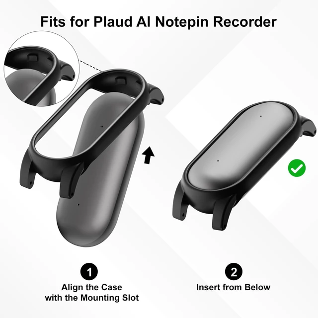 Alt view image 7 of 7 - Braided Wristband Compatible with Plaud NotePin S/NotePin AI Voice Recorder Breathable Soft Wearable Strap with Magnetic Buckle and PC Case,Adjustable Lightweight Band,Recorder Accessories,Starlight